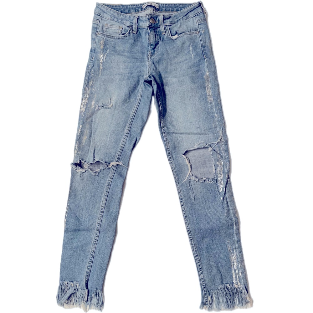 Zara Silver Foil Jeans